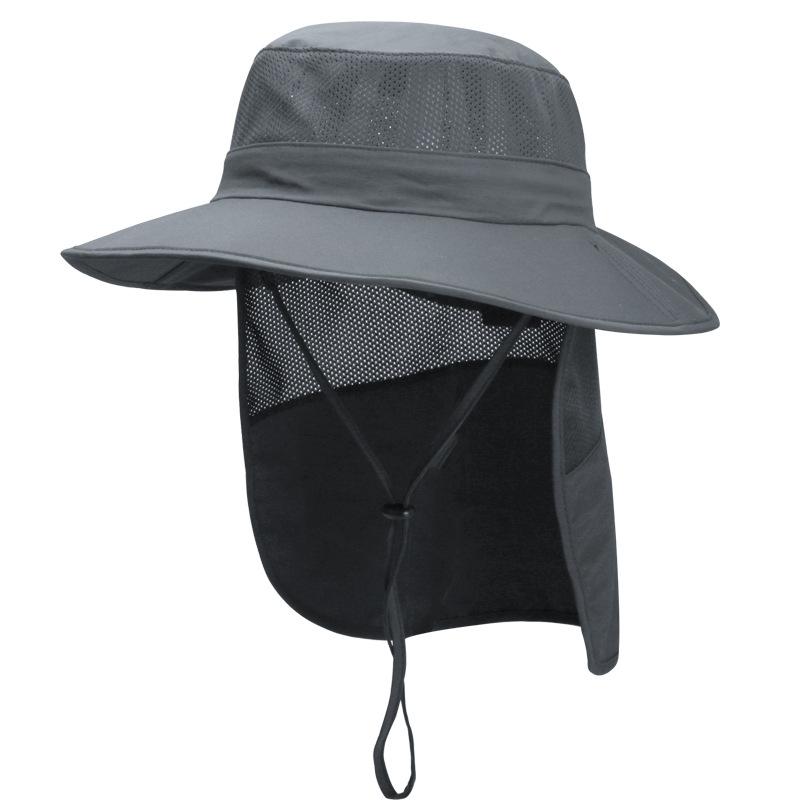 Outdoor sun hat Children's quick-drying breathable eaves sun protection bucket hat can store neck protection shawl hat