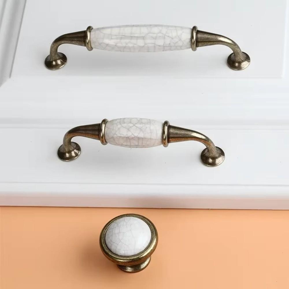 Ceramic Wardrobe Handles Black White Color Cabinet Pulls New Furniture Handle Cupboards