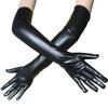 Women's Shiny Faux Leather Long Gloves for Latex Patent Leather Full Fingers Elbow Glove Cosplay Accessory
