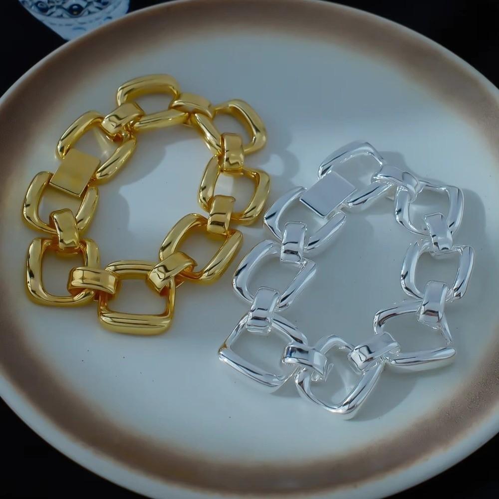 Chunky Chain Chain Bangle Geometric Hollow Hand Jewelry Fashion Statement Wristwear Women Jewelry