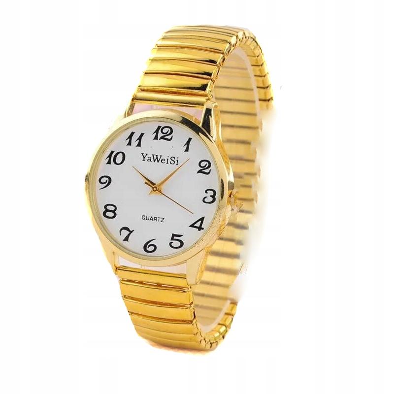 Women's And Men's Watch Comfortable, Extensive, On An Elastic Band, Golden Bracelet, Senior