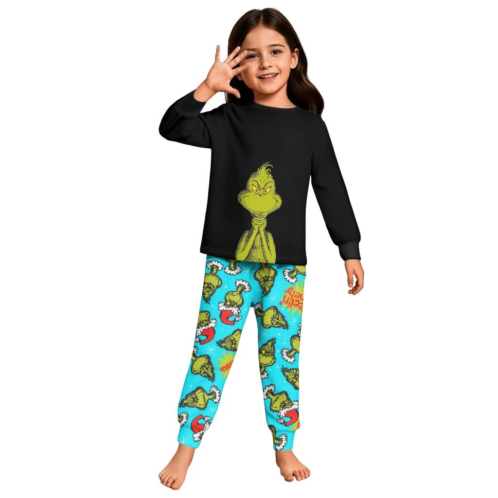 Children's  Boys And Girls Thin Two-piece  Long-sleeved Pants Two-piece
