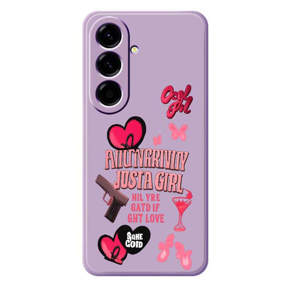 Чехол для Samsung Galaxy A56 5G Розовый с принтом узора элементов Прямоугольный TPU Задняя крышка для телефона