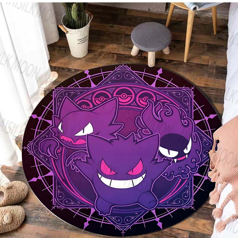 Potdemiel Japan Game G-Gengar Printed Round Rug, Bedroom, Living Room Carpet, Doormat, Picnic, Sofa Table, Decor,Rug, Floor Mat