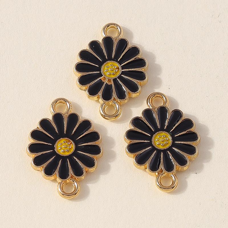Лесли 10 шт. Красочные подвески в виде цветка ромашки с двумя отверстиями для изготовления ювелирных изделий, браслета, ожерелья, брелока своими руками, кулона