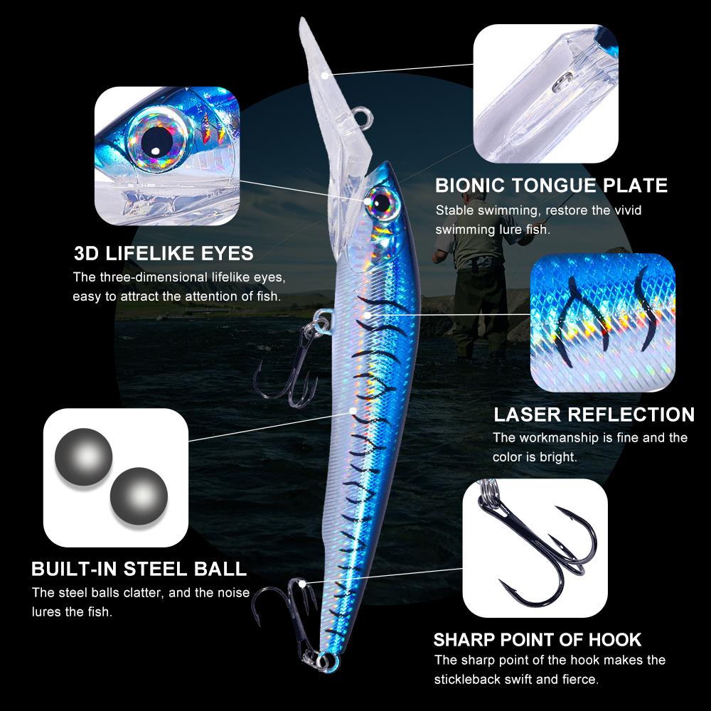 100 г приманки для морской рыбалки, приманка для морской рыбалки, тонущие супер большие рыболовные приманки для гольяна, жесткая приманка, воблеры, приманки для гольяна, щуки и карпа