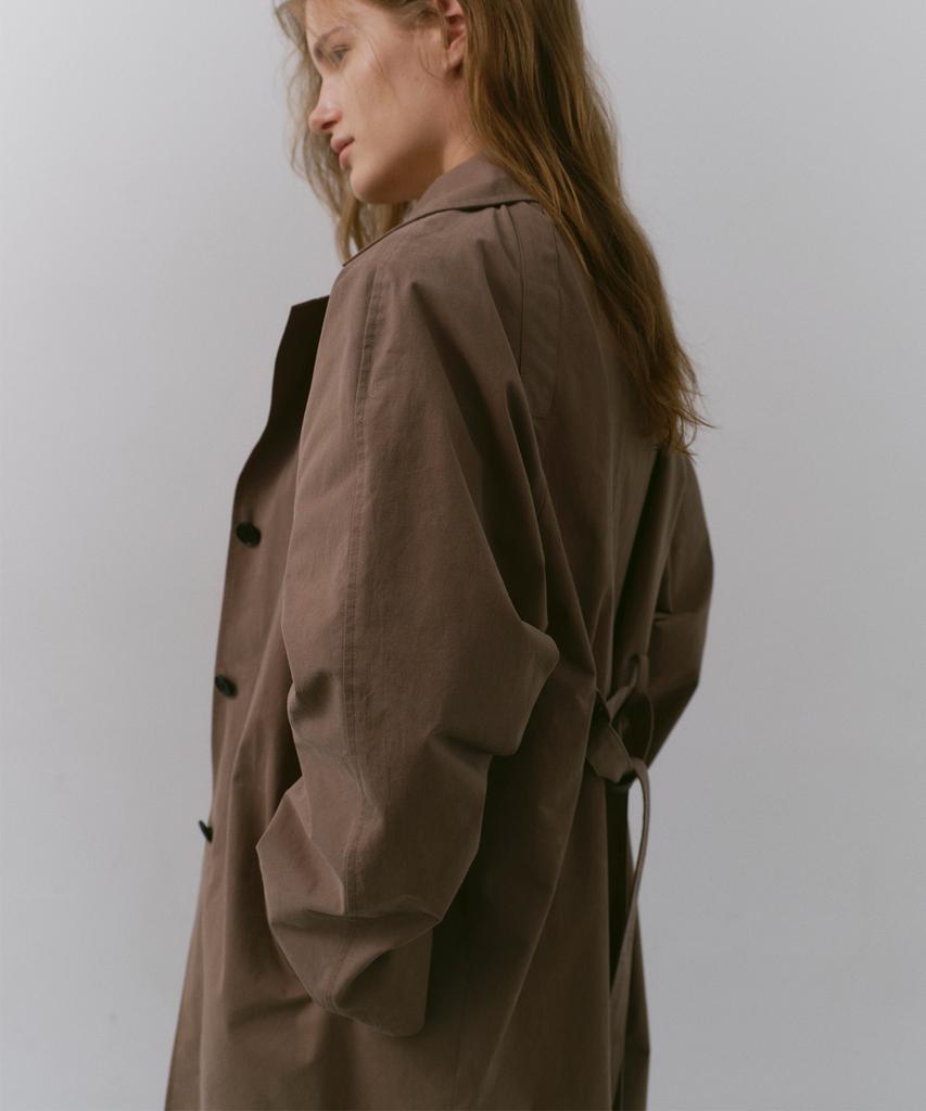 CACELE Panel Front Trench Coat, Mocha