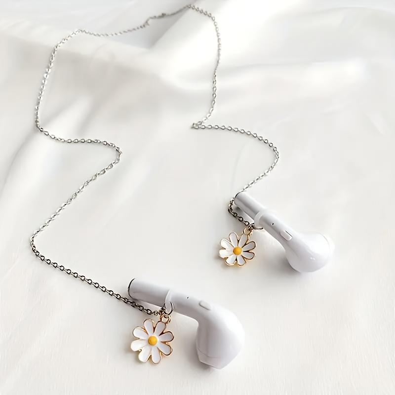 Flower-Shaped Multi-Functional Anti-Lost Earphone Chain,Made of Titanium Steel Stainless Steel,Durable, Not Easy To Fade.As Earphone Anti-Drop Chain