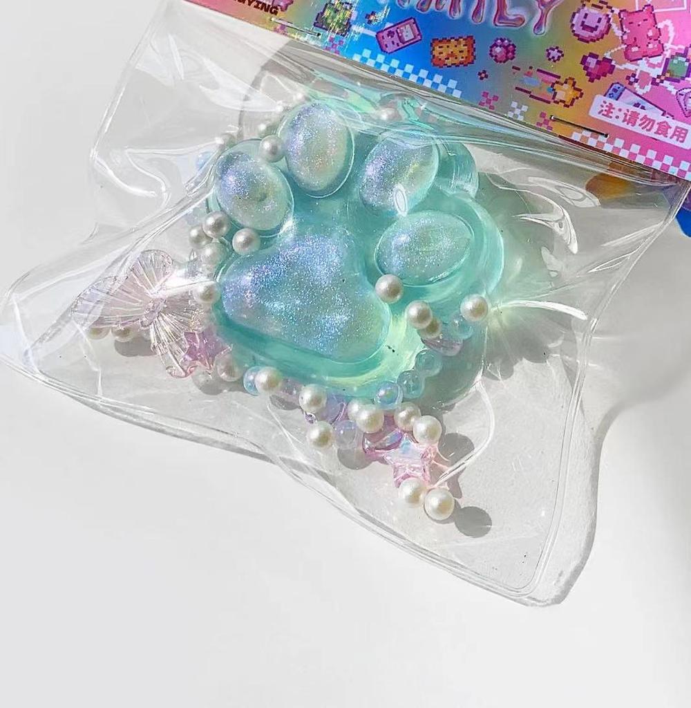 Pink Gold Cat Paw Squishy Toy for Girls - 2024 Decompression Artifact