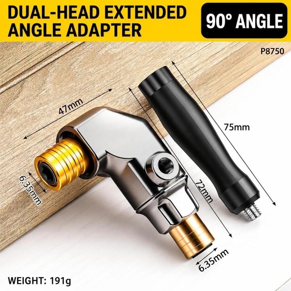 90 Degree Angle Driver Adapter Dual Bearing Offset Adapter Drill Accessory Narrow Area Install