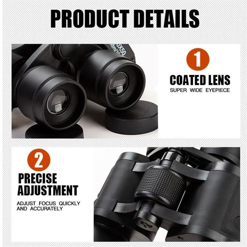 Бинокль 20x50 дальнего действия 30000 м HD телескоп высокой мощности оптические стеклянные линзы при слабом освещении для охоты спортивный прицел