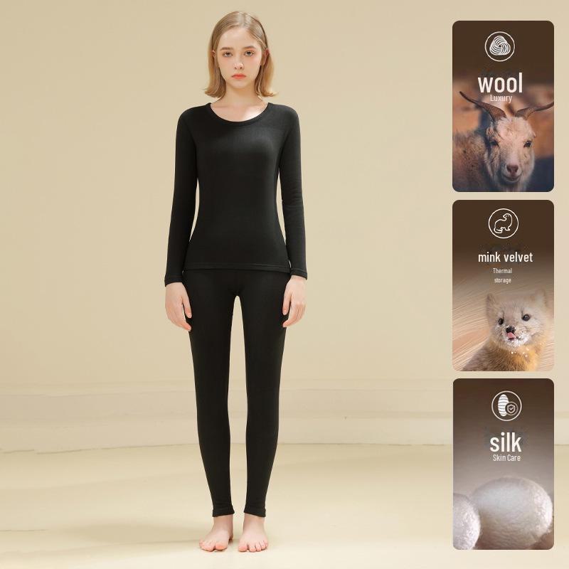 Комплект термобелья унисекс - шерсть, шелк тутового шелкопряда, бархат норки - идеально подходит для осени и зимы