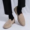Spring and Autumn Suede Shallow Mouth Mens Loafers Flat Casual Shoes Luxury Brand Nubuck Leather Designer Mocasin Wedding Shoes