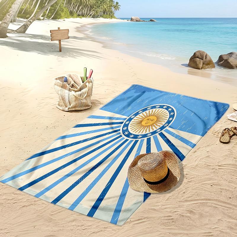 Аргентина Национальная сборная по футболу Печатное Пляжное Полотенце Быстросохнущее Мягкое Полотенце Портативное Большое Прямоугольное Пляжное Одеяло для Путешествий Бассейна