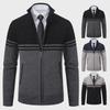 Korean Style Men's Knitted Cardigan: Autumn/Winter Fashion, Baseball Collar, Color-Blocked Sweater