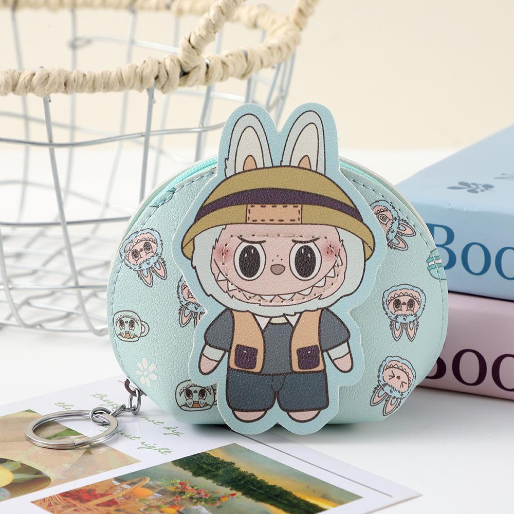 New Cute and Fashionable Labubu Wallet Keychain Cartoon Doll Keybag Earphone Storage Bag 5452 CLE