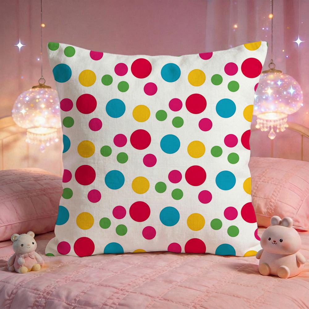 Милая наволочка с горошком Pop Cushion Cover Премиум-комфорт Двусторонняя наволочка для подушки Дизайн «Два в одном» для любой комнаты Салон автомобиля