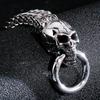 Gothic Double Skull Man Bracelet for Men In Stainless Steel Link Chain Men's Charm Bracelets Steampunk Skeleton Jewellery Guests Gifts
