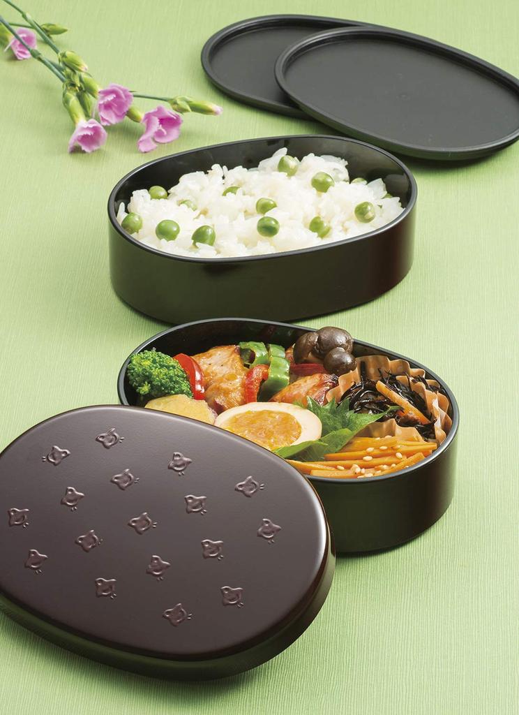 Miyamoto Sangyo Lunch Upper Container Lower Container Houndstooth Clean Coat Box, Tamuke, 210ml, 210ml, Wamon, Oval, Pattern,