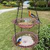 Outdoor Hanging Birds Bath Hummingbird Bath Tray Duel Layer Wildbird Feeder Bowl for Garden Backyard Patio Decor
