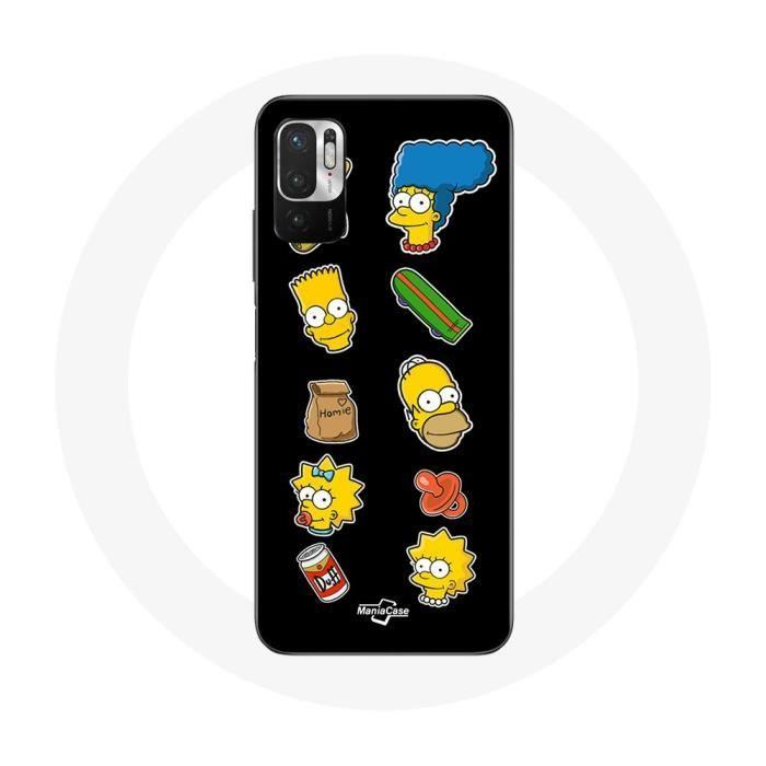 Case for Xiaomi Redmi Note 10T 5G The Simpsons Stickers Black Background
