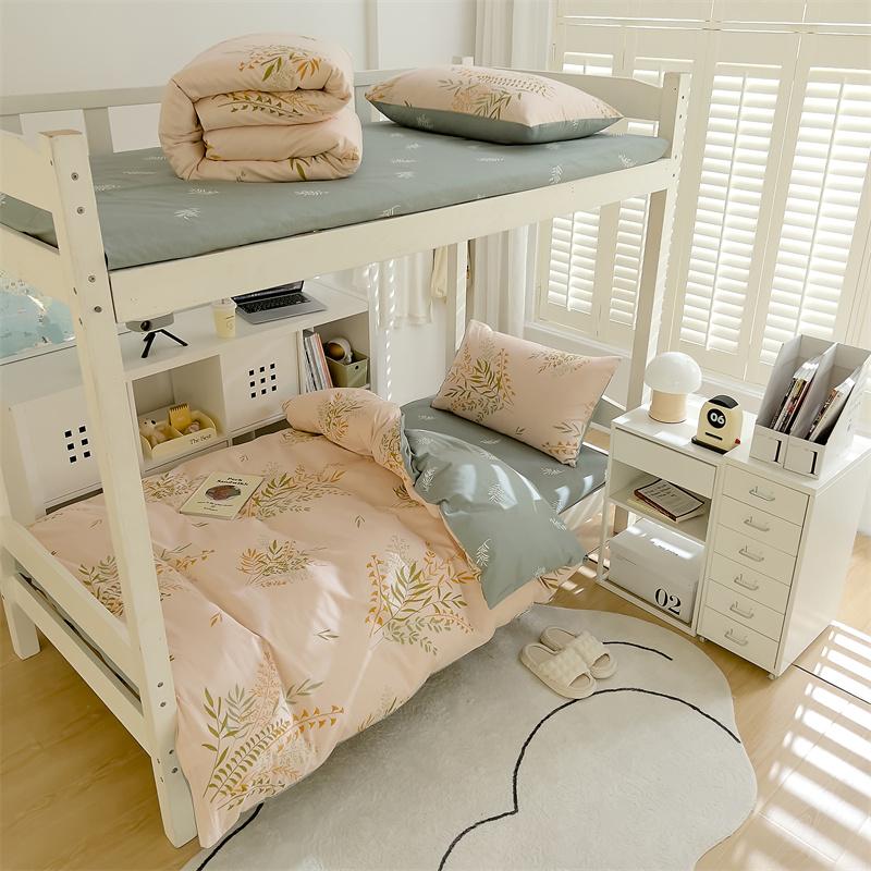 Высококачественная хлопковая простыня с принтом, мягкая и дышащая, для студенческого общежития, комплект из 3 предметов, универсальная для односпальной кровати в общежитии