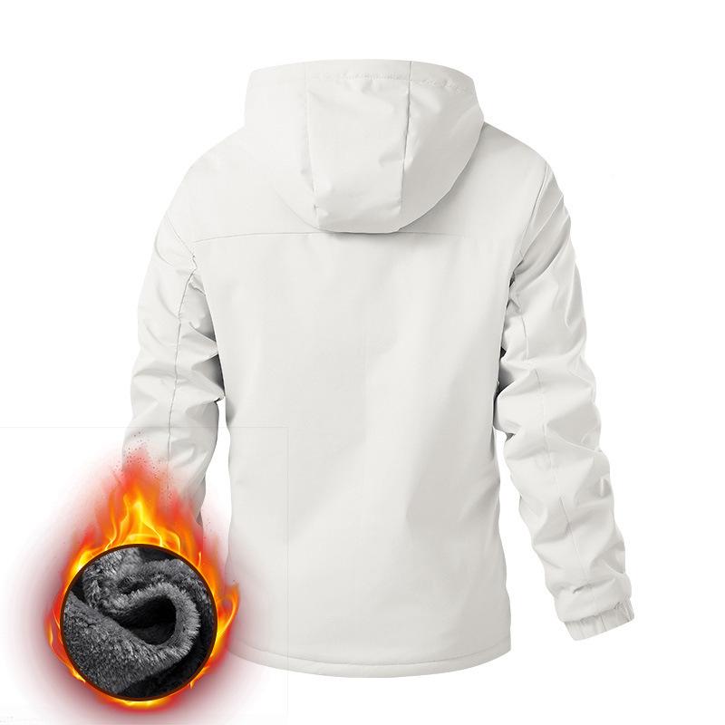 Мужская повседневная куртка с капюшоном на флисовой подкладке - Коллекция Осень/Зима 2025