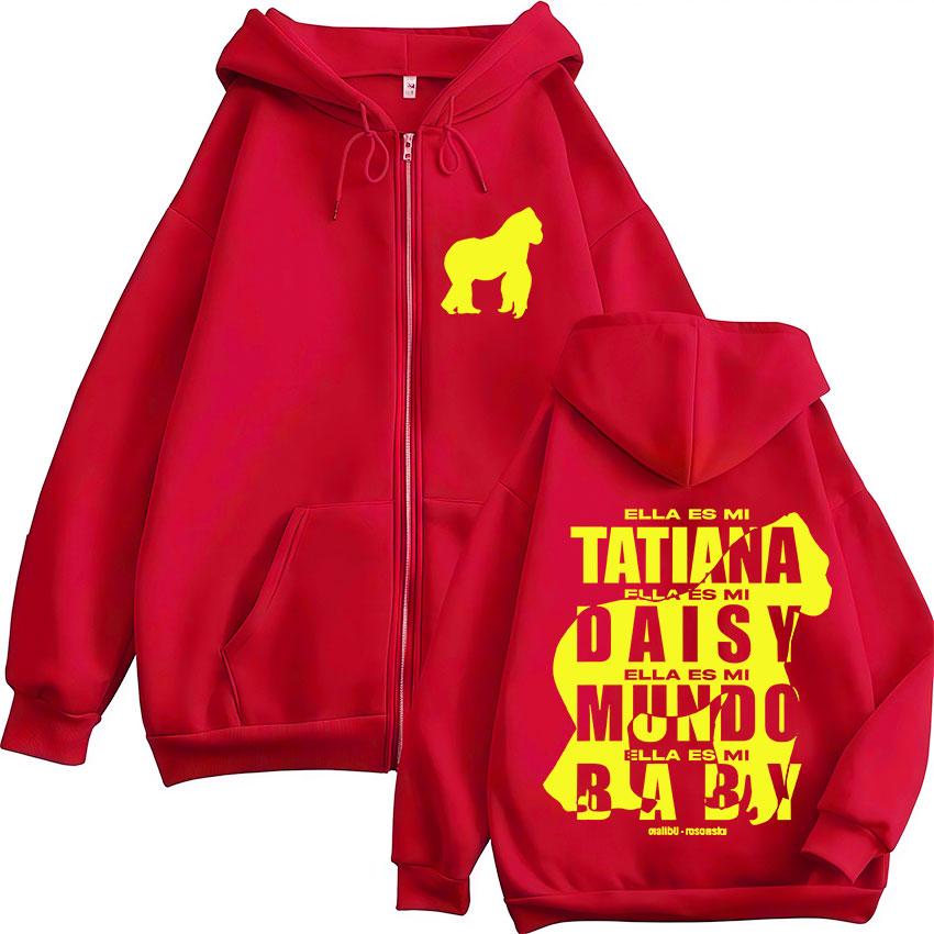 Rapper Rusowsky Daisy Tour  Album Merch Zipper Hoodie Mens Retro Oversized Jacket Sweatshirt Streetwear