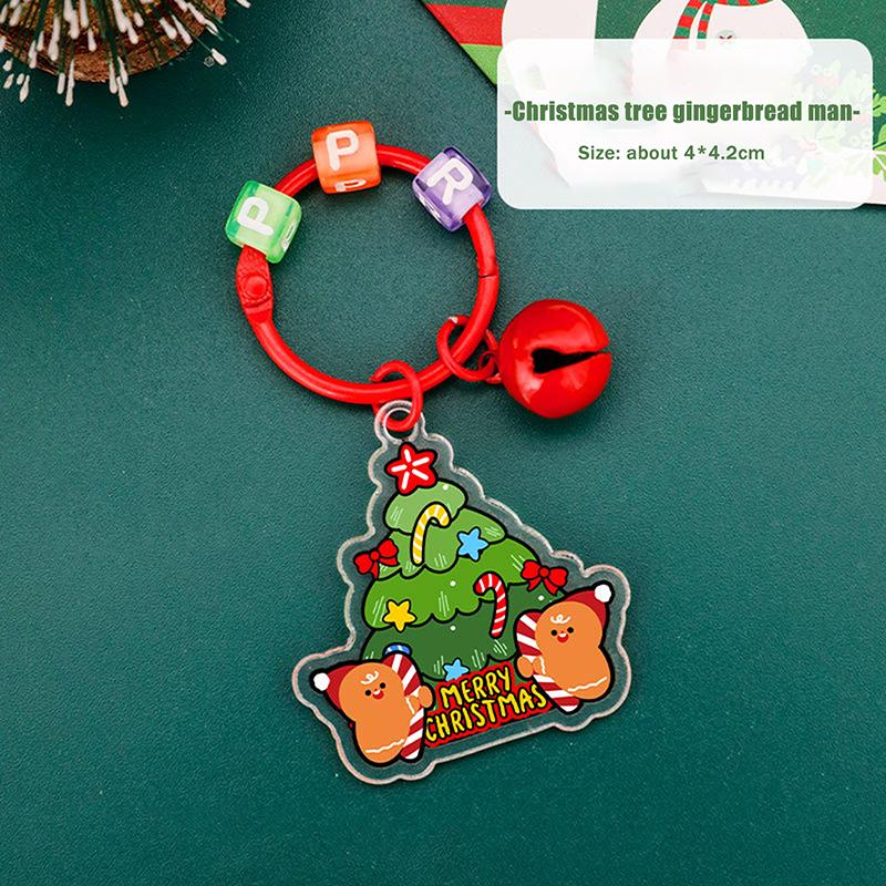 1/6Pcs 2D Christmas Keychain Cute Diy Bag Decoration Accessories High-Value Christmas Tree Keychain Pendant Festival Gift