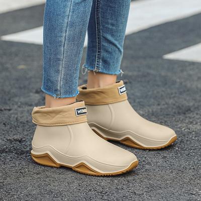 Сапоги из непромокаемой ткани, низкие резиновые сапоги для пар, мужские нескользящие рабочие ботинки для поваров, обувь для мойки автомобилей, износостойкие, с хлопковым покрытием Zapatos Hombre