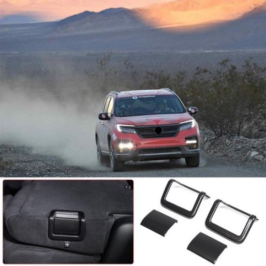 ABS Carbon fiber Second Row Rear Down Seats Button Trim For Honda Pilot 2015-22