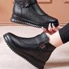Winter Mother Cotton Shoes Soft Leather Shoes Wool Medium Old Woman Short Boots Velvet Warm Elderly Grandmother Non-slip Shoes