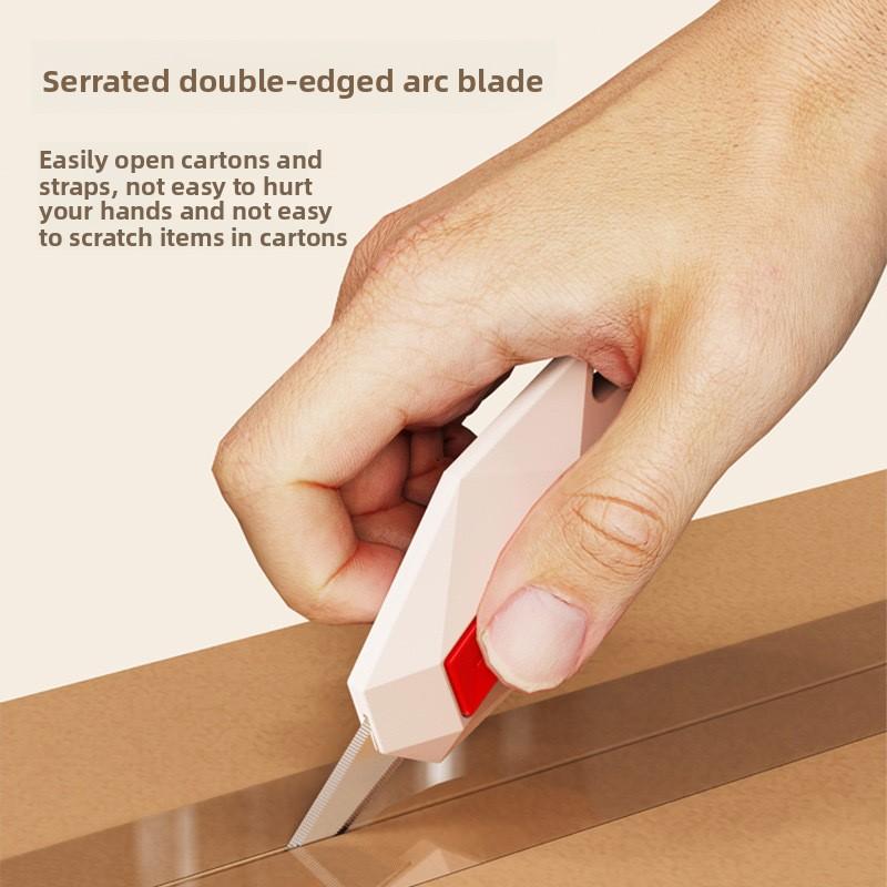 Diamond Design Unbox Knife Safety Round Head Cutter Magnetic Carton Box Cutter for Opening Package Letter Utility Knife