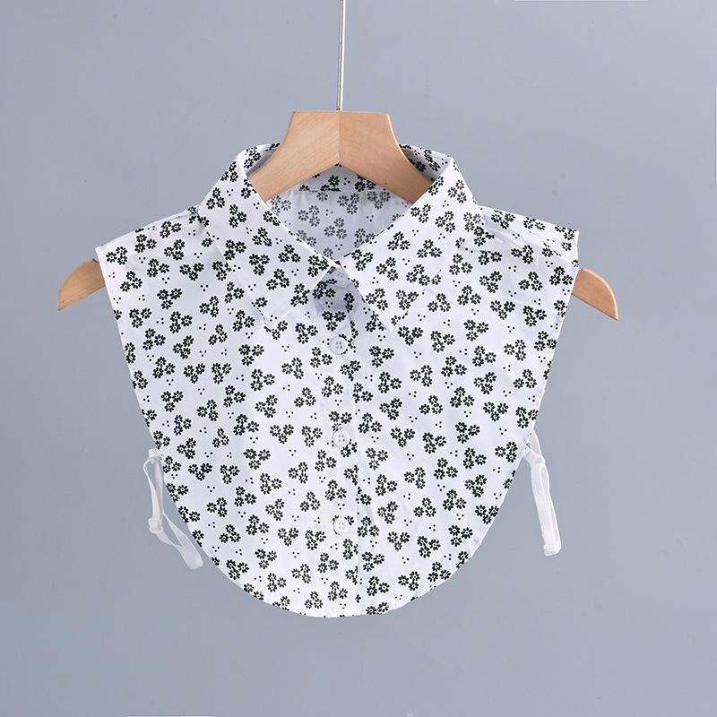 New Fake Collars Woman Vintage Half Shirt False Collar Woman Embroidery Detachable Lapel Collar Faux Col Accessories