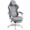 Ergonomic High Back Gaming Chair for Adults, Printed Velvet Computer Recliner Chair with Footrest, Lumbar Support