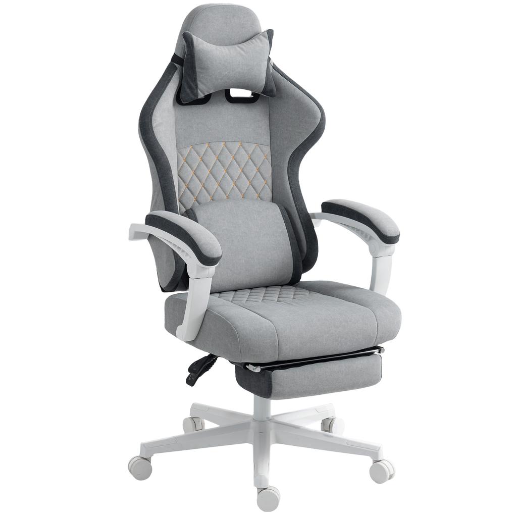 Ergonomic High Back Gaming Chair for Adults, Printed Velvet Computer Recliner Chair with Footrest, Lumbar Support