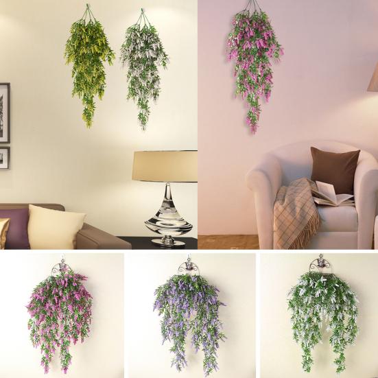1Pc Artificial Lavender Fake Flower Wall Hanging Vine Rattan Wedding Party Decor