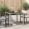 VidaXL Garden Table Patio Dining Table Outdoor Terrace Furniture 90x90x75 Cm Tempered Glass and Resin 316703