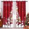 Happy New Year Christmas Curtain Traditional Festival Snow Tree Living Room Bedroom Window Curtains Kitchen Drapes
