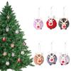 Tree Ornaments, Set of 6, Cute Reindeer Ornaments, Stuffed Wooden Tree Ornaments, Decorations, Gifts (Multicolor B)