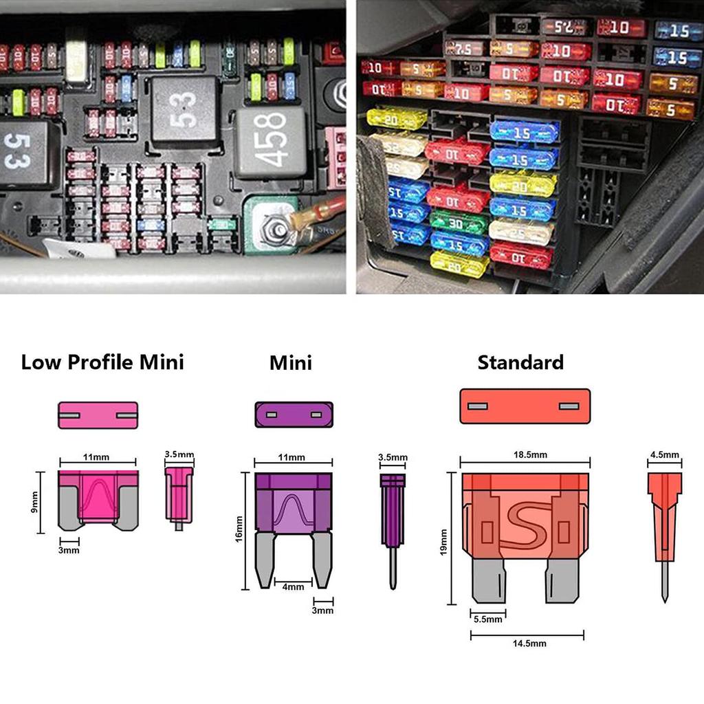 282 Pieces Car Fuses Assortment Kit - Blade Fuses Automotive - Standard & Mini & Low Profile Mini Size (2A/5A/7.5A/10A/15A/ 20A/30A/40AMP/ATC/ATO)