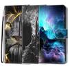 Модный расписной узорный чехол-книжка с ремешком для iPhone Samsung Huawei Honor Xiaomi Redmi OPPO Realme Moto Asus