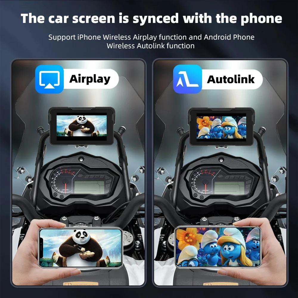 5-дюймовый мотоциклетный беспроводной CarPlay и Android Auto съемный мотоциклетный приборный щиток водонепроницаемый экран GPS-навигации цифровой дисплей