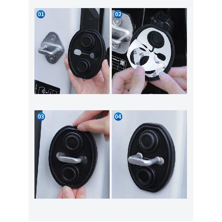 Upgrade Car Door Closing Shockproof Silicone Cushion Mute Shock Absorber Protective Covers Car Door Latch Accessories