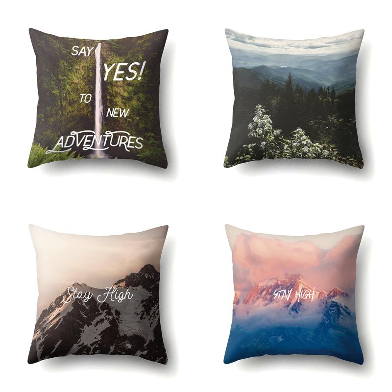 Modern Painted Simple Household Car Polyester Pillow Case Car Decoration Home Printed Waist Pillow Case