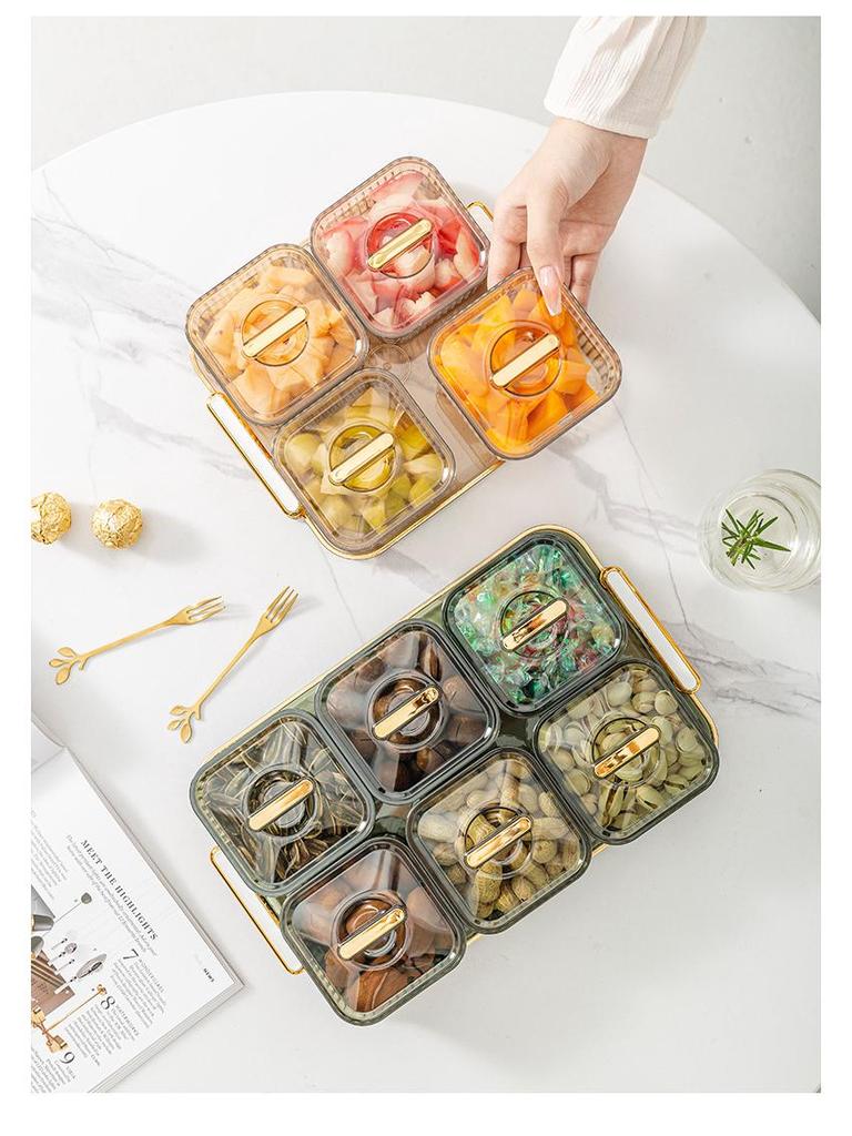 Прозрачная тарелка для закусок и фруктов для гостиной - коробка для демонстрации конфет, орехов и сухофруктов