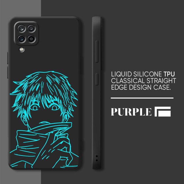 Cartoon Jujutsu Kaisen Phone Case For Samsung Galaxy A71 A21s A01 A03s A70 A31 A02 A51 A50 A11 Silicone Square Liquid Cover Bag