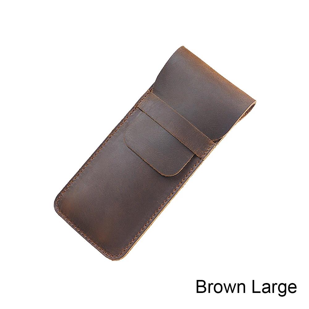 Handmade Genuine Leather Pen Bag Cowhide Pencil Bag Vintage Retro Style Accessories For Travel Journal
