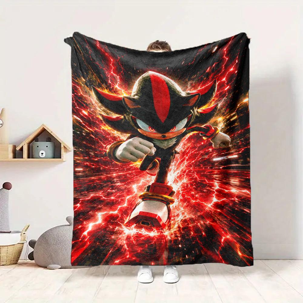 Dark Sonic Flannel Blanket Throw Blanket Soft Warm Sofa Bed Camping Home Decor Unique Christmas Gift C922481