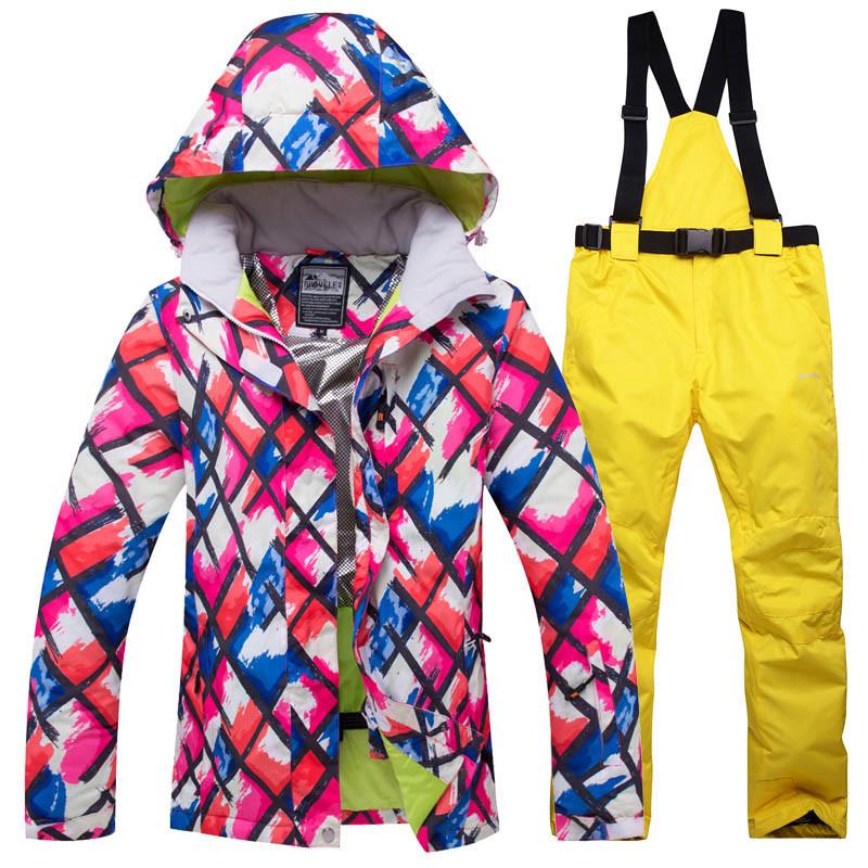 Зимний мужской и женский лыжный костюм, уличный теплый ветрозащитный водонепроницаемый костюм для катания на лыжах, сноуборде, мужская и женская лыжная куртка, лыжные штаны, зимний комбинезон